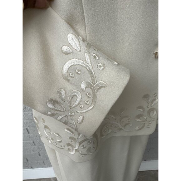 Kasper ASL Women Cream Embroidered Mother of the Bride Skirt Suit Size 12 - Picture 9 of 11